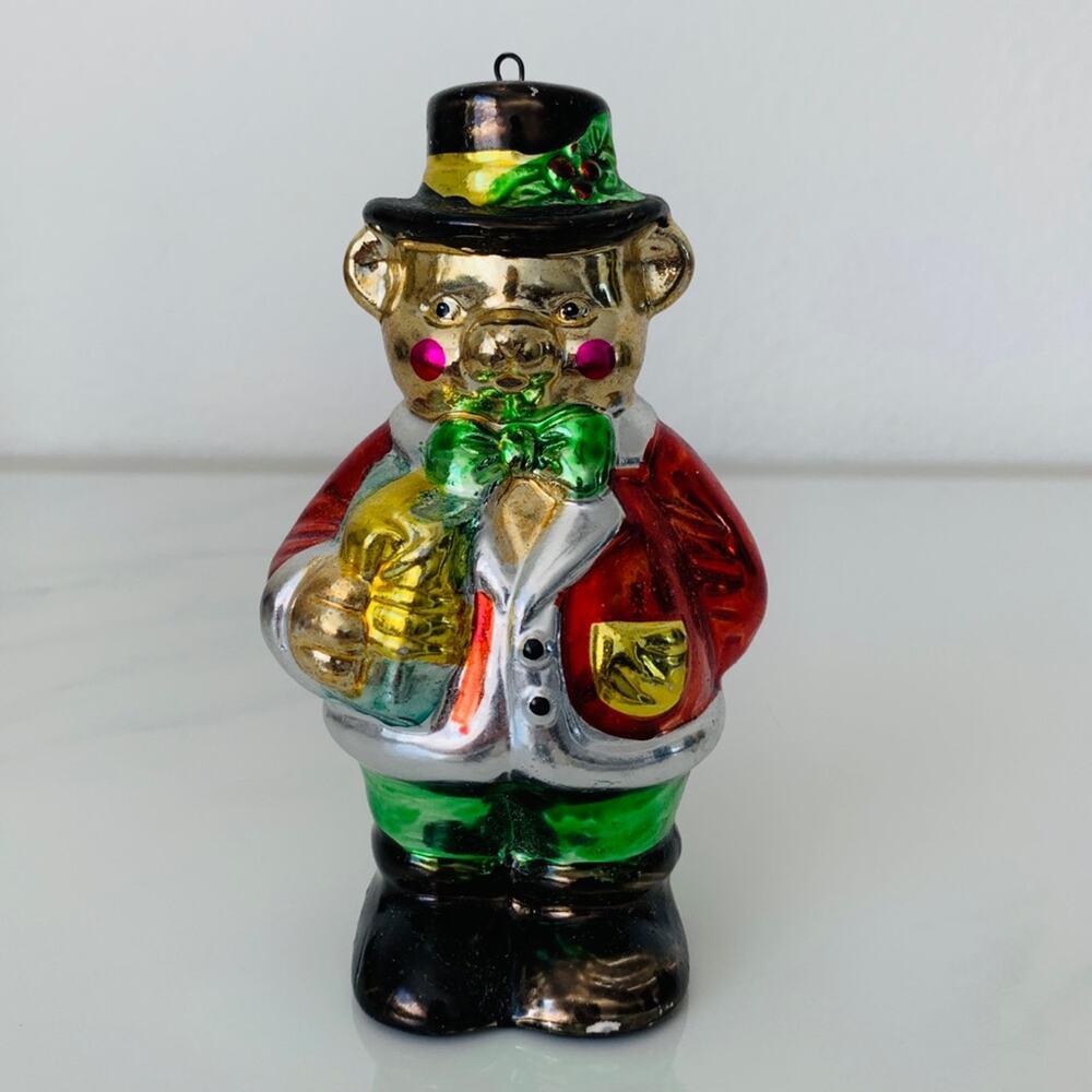 Vintage Metallic Bear Ornament Figurine by World Bazaar